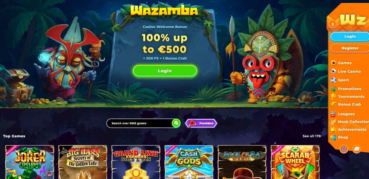 Wazamba Casino - Μπόνους Καλωσορίσματος