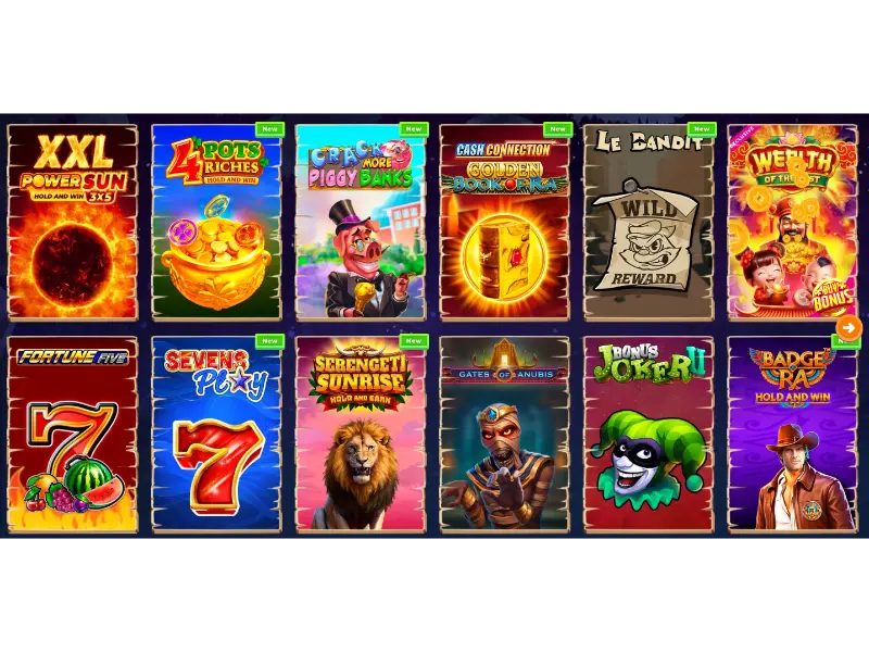 Βιβλιοθήκη παιχνιδιών Wazamba - slots, live casino, επιτραπέζια